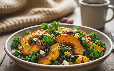 Jesienna Sałatka z Pieczoną Dynią Piżmową i Jarmużem