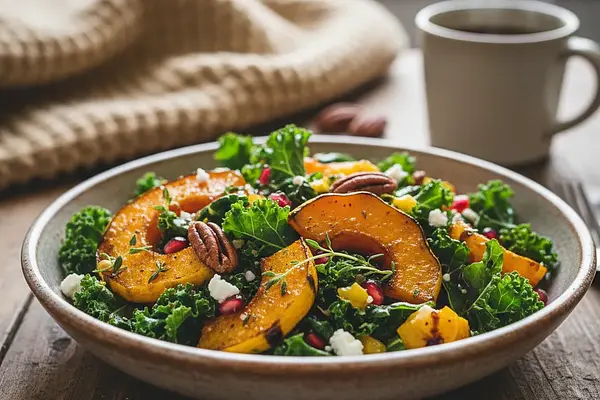 Jesienna Sałatka z Pieczoną Dynią Piżmową i Jarmużem