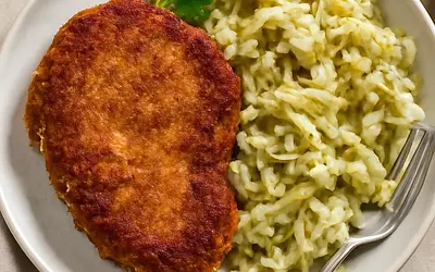 Pork Cutlet with Sautéed Cabbage