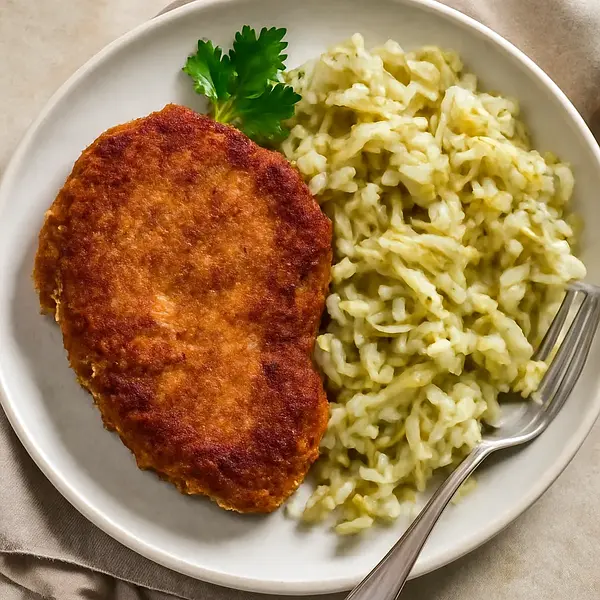 Pork Cutlet with Sautéed Cabbage