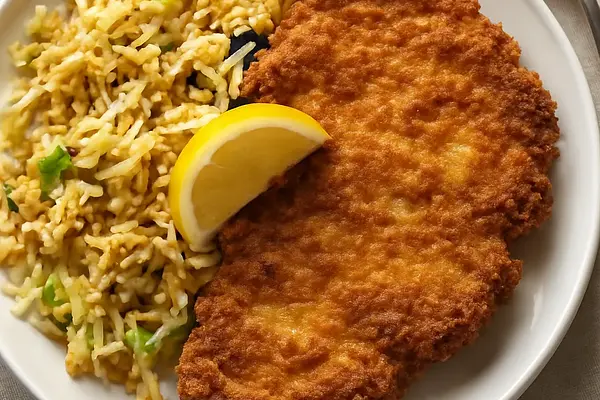 Kotlet schabowy z kapustą