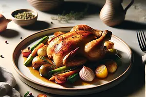 Roasted chicken with vegetables