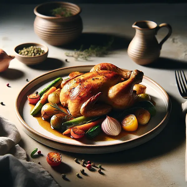 Roasted chicken with vegetables