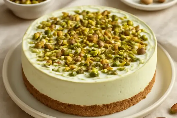 Sernik pistacjowy bez pieczenia