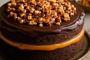 Babka czekoladowo-karmelowa ze słonym praline orzechowym