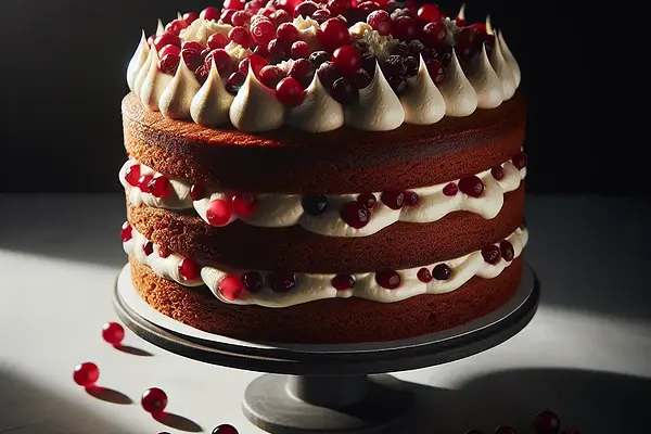 Piernikowy tort z żurawiną i kremem mascarpone (w moim stylu)