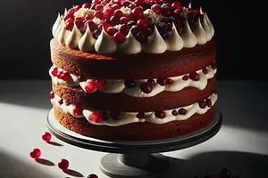 Piernikowy tort z żurawiną i kremem mascarpone (w moim stylu)