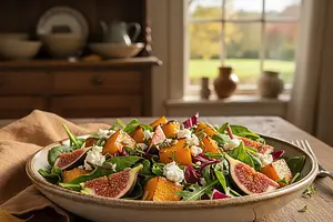 Autumn Salad with Roasted Pumpkin, Figs, and Goat Cheese