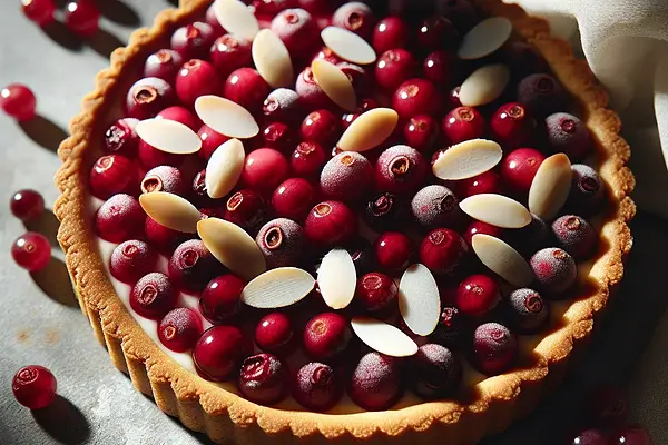Tarta żurawinowo-biała z migdałowym wnętrzem