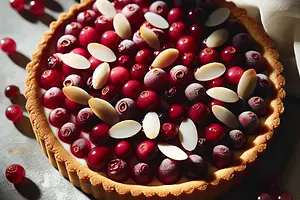 Tarta żurawinowo-biała z migdałowym wnętrzem