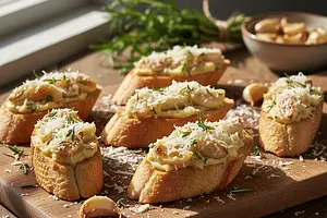 Chrupiące Bagietki z Pieczonym Czosnkiem, Ziołami i Parmezanem