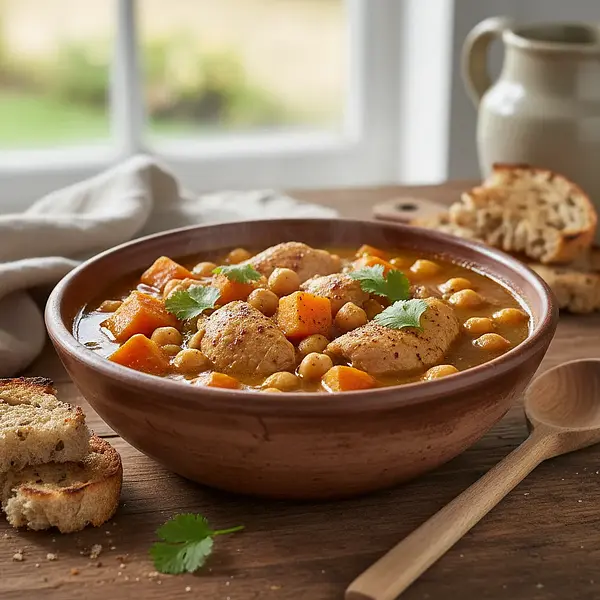 Student Slow-Cooked Chicken, Chickpea, and Sweet Potato Goulash