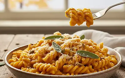Autumn Pumpkin Pasta with Sage Butter and Parmesan