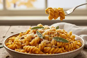 Autumn Pumpkin Pasta with Sage Butter and Parmesan