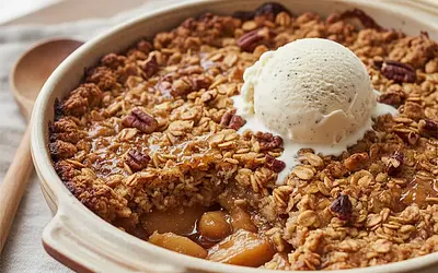 Caramelized Apples Baked under Nutty Oat Crumble