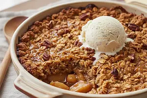 Caramelized Apples Baked under Nutty Oat Crumble