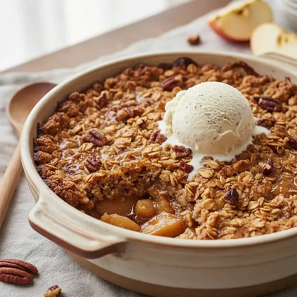Caramelized Apples Baked under Nutty Oat Crumble