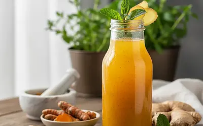 Złoty Eliksir Trawienny z Kurkumą i Imbirem