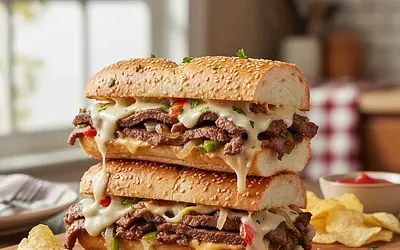 Homemade Philly Cheesesteak Sandwich 'Izagotuje Style'