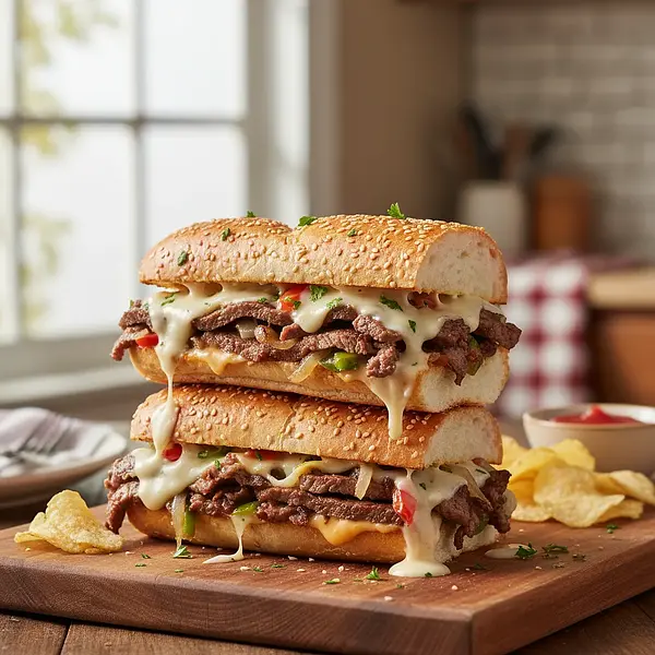 Domowa Kanapka Philly Cheesesteak 'Izagotuje Style'