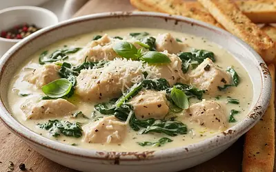 Creamy Chicken and Spinach Ragu from the Slow Cooker