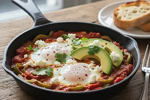 Single-Serving Shakshuka with Feta and Avocado - The Joy of Cooking for Yourself