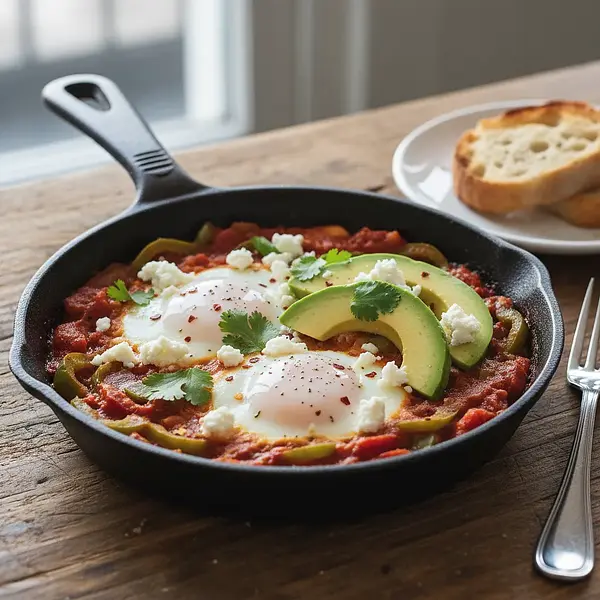 Single-Serving Shakshuka with Feta and Avocado - The Joy of Cooking for Yourself