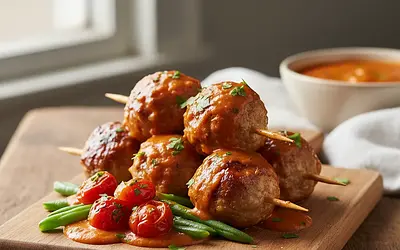 Rainbow Turkey Meatballs in Velvety Sauce with Hidden Vegetables