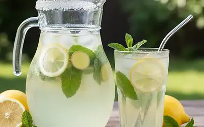 Orzeźwiająca Lemoniada Cytrynowo-Miętowa z Nutą Imbiru (Bez Cukru)