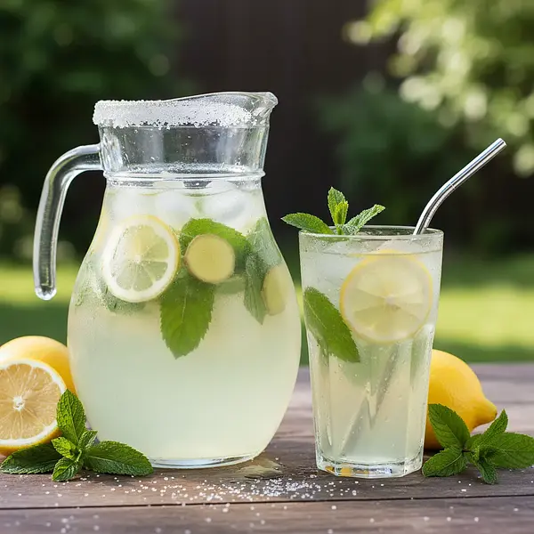 Orzeźwiająca Lemoniada Cytrynowo-Miętowa z Nutą Imbiru (Bez Cukru)