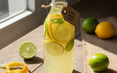 Zero Waste Citrus Cordial with Lime and Lemon