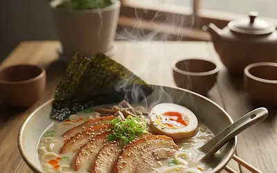 Domowy Ramen Tonkotsu z Chrupiącym Boczkiem Chashu