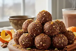 Spiced Chocolate Truffles with Nuts and Orange
