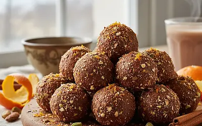 Spiced Chocolate Truffles with Nuts and Orange