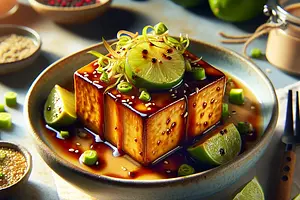 Tofu przemiana życia — karmelizowane tofu miso-limonkowe z sosem tahini