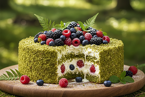 Fotogeniczny Tort Leśny Mech z Kremem Mascarpone i Owocami Leśnymi