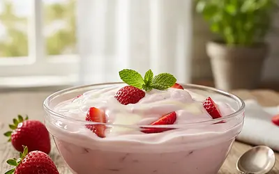 Kremowy Jogurt Truskawkowy z Waniliową Nutą
