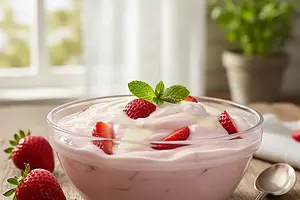 Creamy Strawberry Yogurt with a Hint of Vanilla