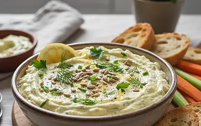 Creamy Herb Cheese with Toasted Sunflower Seeds and a Hint of Lemon