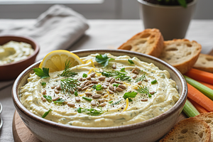 Creamy Herb Cheese with Toasted Sunflower Seeds and a Hint of Lemon