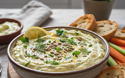 Kremowy Serek Ziołowy z Prażonym Słonecznikiem i Nutą Cytryny