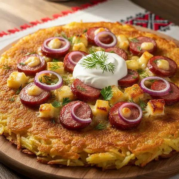 Pizza Podlaska na Chrupiącym Placku Ziemniaczanym