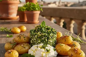 Balcony Gremolata with Roasted Young Potatoes and Cottage Cheese