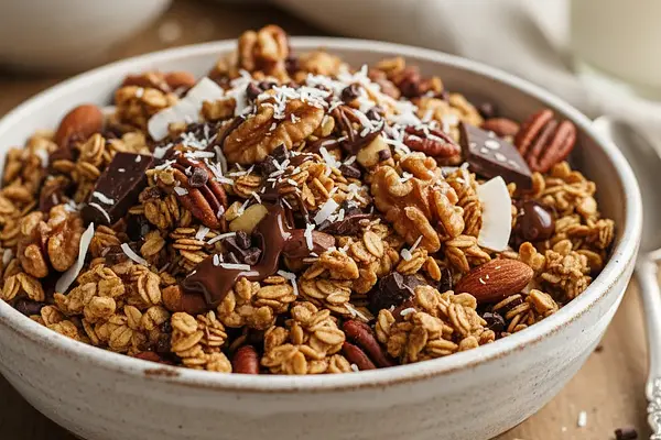 Domowa Granola Keto z Orzechami i Czekoladą