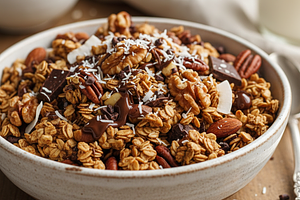Domowa Granola Keto z Orzechami i Czekoladą