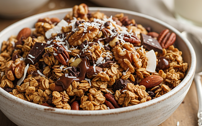 Domowa Granola Keto z Orzechami i Czekoladą