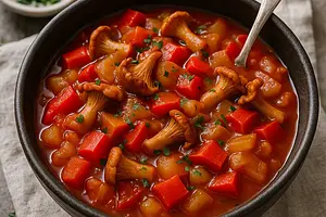 Vegan ratatouille with chanterelles and a smoky note