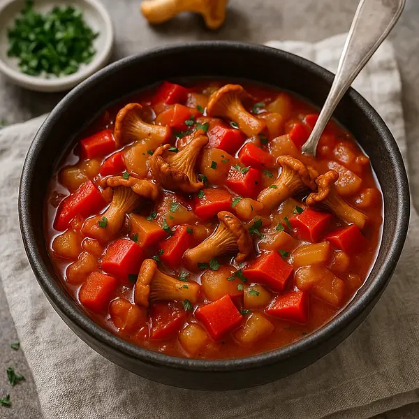 Vegan ratatouille with chanterelles and a smoky note