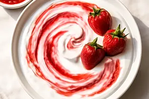 Jogurtowy Słodki Talerz z Truskawkową Mgławicą