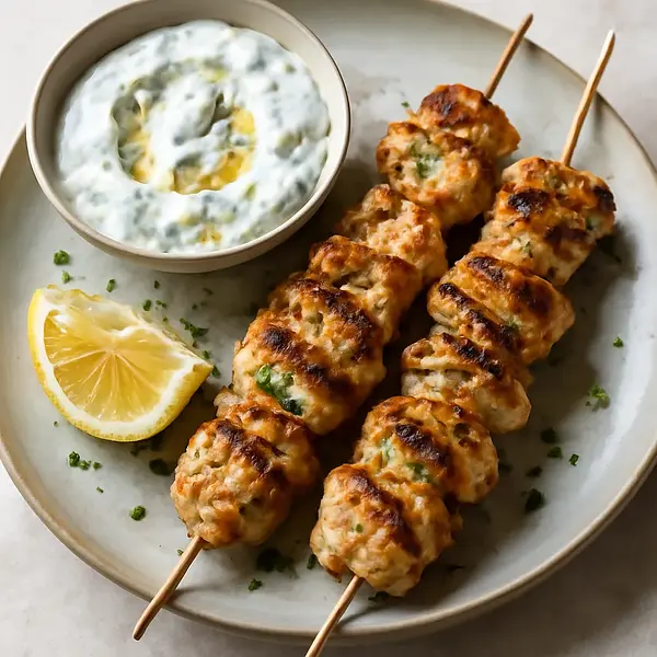 Szaszłyki z kurczaka z sosem tzatziki